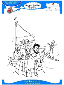 Çocuklar İçin Balıkçı Boyama Sayfaları 